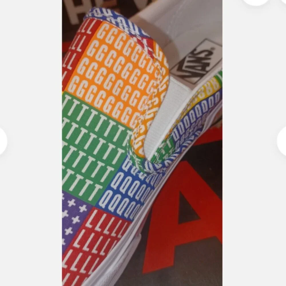 Vans Men's 4.5/Women's 6 Slip-On Pride Rainbow Multi/True White LGBTQ